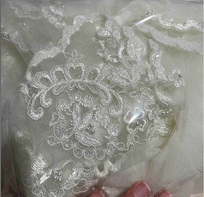 Regal Cathedral Beaded Floral Vine Lace Extra Width Wedding Veil Regal Cathedral Beaded Floral Vine Lace Extra Width Wedding Veil