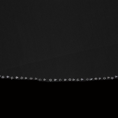 Clear Crystal Beaded Edge Fingertip Wedding Veil enVogue V2090SF