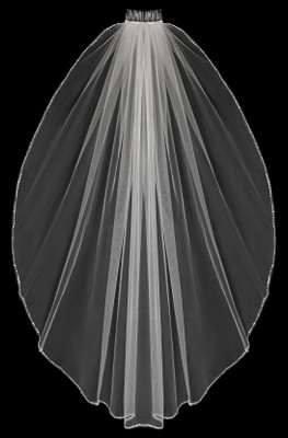 Frosted Bugle Bead Knee Length or Cathedral Wedding Veil Frosted Bugle Bead Knee Length or Cathedral Wedding Veil