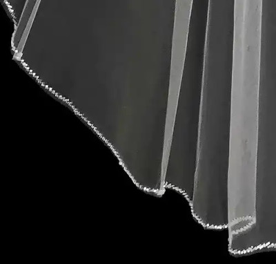Frosted Bugle Bead Knee Length or Cathedral Wedding Veil Frosted Bugle Bead Knee Length or Cathedral Wedding Veil