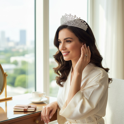 2 3/4" Tall Multi Peak CZ Crystal Wedding and Quinceanera Tiara 2 3/4" Tall Multi Peak CZ Crystal Wedding and Quinceanera Tiara