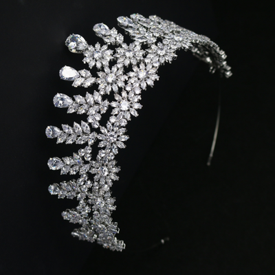 Multi Peak CZ Crystal Wedding and Quinceanera Tiara hp7597 Multi Peak CZ Crystal Wedding and Quinceanera Tiara hp7597