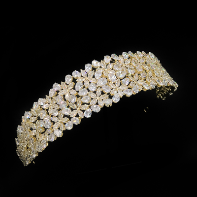 Stunning CZ Crystal Wedding Headband in Silver, Gold or Rose Gold Stunning CZ Crystal Wedding Headband in Silver, Gold or Rose Gold