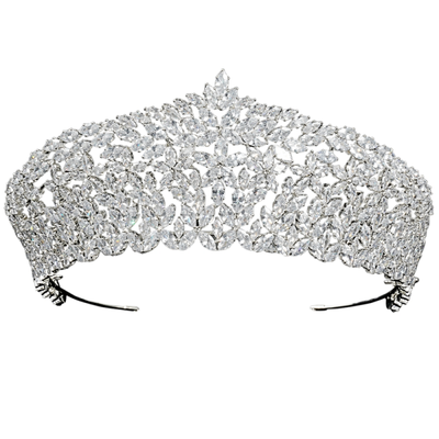 3" Marquise CZ Crystal Wedding and Quinceanera Tiara