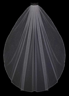 Clear Crystal Beaded Edge Sparkle Tulle Cathedral Wedding Veil Clear Crystal Beaded Edge Sparkle Tulle Cathedral Wedding Veil