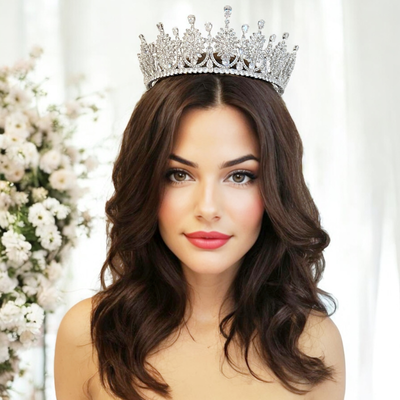 Brilliant CZ Crystal Wedding and Quinceanera Tiara hp7265 Brilliant CZ Crystal Wedding and Quinceanera Tiara hp7265