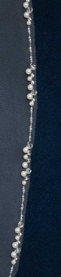 Pearl and Crystal Beaded Edge Fingertip Wedding Veil C525 Pearl and Crystal Beaded Edge Fingertip Wedding Veil C525