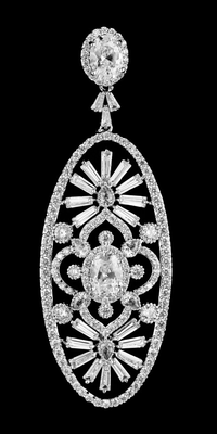 2 3/4" Cubic Zirconia Wedding and Formal Earrings E3960 2 3/4" Cubic Zirconia Wedding and Formal Earrings E3960