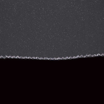 Glitter Tulle Fingertip Wedding Veil with Clear Beaded Edge V2299SF