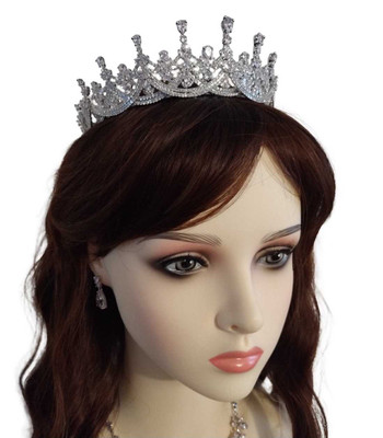 Fabulous Silver Plated 2" Tall CZ Wedding and Quinceanera Tiara Fabulous Silver Plated 2" Tall CZ Wedding and Quinceanera Tiara