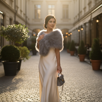 Grey Vintage Inspired Marabou Feather Bridal Stole Wrap Grey Vintage Inspired Marabou Feather Bridal Stole Wrap