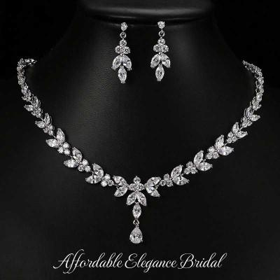 CZ Drop Wedding and Formal Jewelry Set ne1007 CZ Drop Wedding and Formal Jewelry Set ne1007