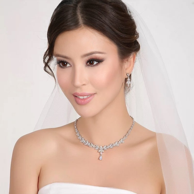 CZ Drop Wedding and Formal Jewelry Set ne1007 CZ Drop Wedding and Formal Jewelry Set ne1007
