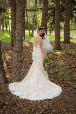 Two Layer Lace Knee Length Custom Wedding Veil Drop Veil