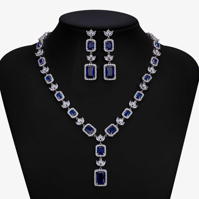 Sapphire Blue AAAAA CZ Wedding and Formal Jewelry Set Sapphire Blue AAAAA CZ Wedding and Formal Jewelry Set