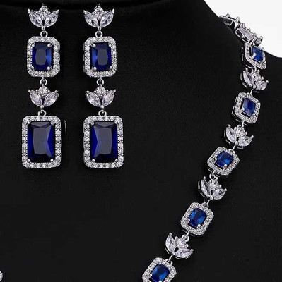 Sapphire Blue AAAAA CZ Wedding and Formal Jewelry Set Sapphire Blue AAAAA CZ Wedding and Formal Jewelry Set
