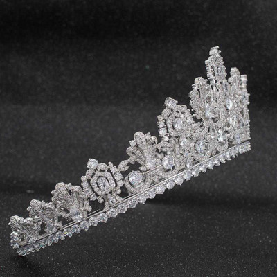 Luxembourg Replica 2" CZ Royal Wedding Tiara with Earrings Luxembourg Replica 2" CZ Royal Wedding Tiara with Earrings