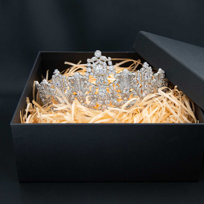 Luxembourg Replica 2" CZ Royal Wedding Tiara with Earrings Luxembourg Replica 2" CZ Royal Wedding Tiara with Earrings