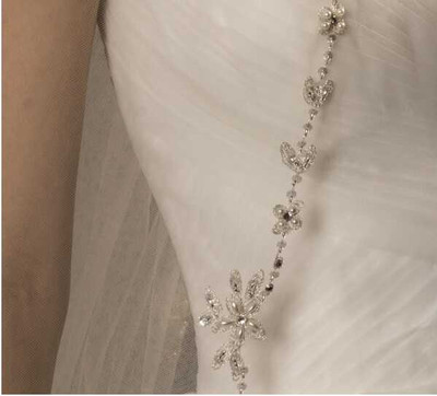 165" Long Beaded Regal Cathedral Wedding Veil Elena Designs E1348RC