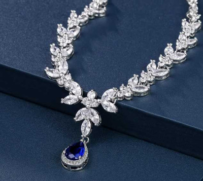 Fabulous Sapphire Blue CZ Wedding and Formal Jewelry Set Fabulous Sapphire Blue CZ Wedding and Formal Jewelry Set