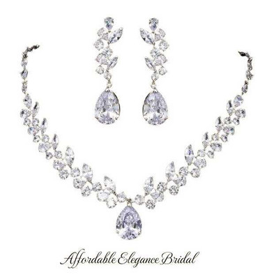 2 3/4" CZ Crystal Wedding and Quinceanera Tiara with Jewelry Set 2 3/4" CZ Crystal Wedding and Quinceanera Tiara with Jewelry Set