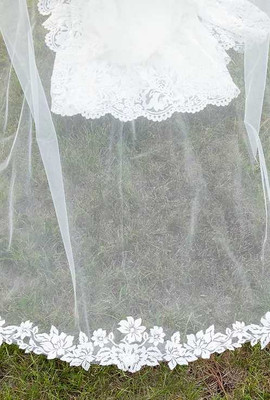 Cathedral Wedding Veil with Beautiful Floral Lace CF262 Cathedral Wedding Veil with Beautiful Floral Lace CF262