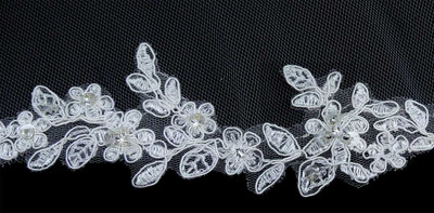 Cathedral Wedding Veil With Beaded Alencon Lace V2346C Cathedral Wedding Veil With Beaded Alencon Lace V2346C
