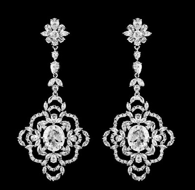 3" Multi Cut AAA CZ Bridal and Formal Earrings E20762 3" Multi Cut AAA CZ Bridal and Formal Earrings E20762