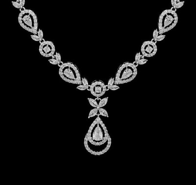 Art Deco CZ Wedding Necklace and Earring Jewelry Set Art Deco CZ Wedding Necklace and Earring Jewelry Set