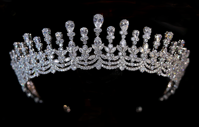 Fabulous CZ Wedding and Quinceanera Tiara with Jewelry Set