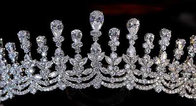 Fabulous CZ Wedding and Quinceanera Tiara with Jewelry Set