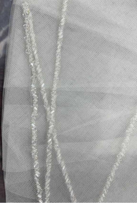 Crystal and Frosted Bugle Bead Fingertip or Cathedral Wedding Veil Crystal and Frosted Bugle Bead Fingertip or Cathedral Wedding Veil
