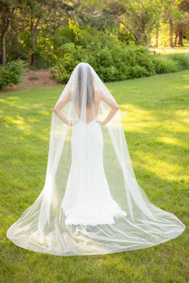 Pearl Scatter Cathedral Wedding Veil Wide Width JL Johnson C555 Pearl Scatter Cathedral Wedding Veil Wide Width JL Johnson C555