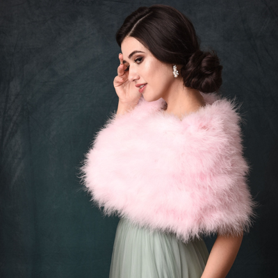 Luxurious Pink Marabou Feather Bridal Stole Wrap (