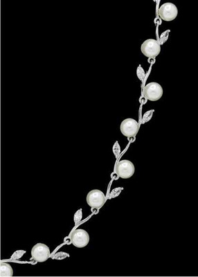Pearl and CZ Wedding and Formal Jewelry Set in Silver or Gold
