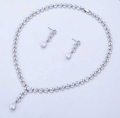 CZ Crystal Platinum Plated Wedding and Formal Jewelry Set CZ Crystal Platinum Plated Wedding and Formal Jewelry Set