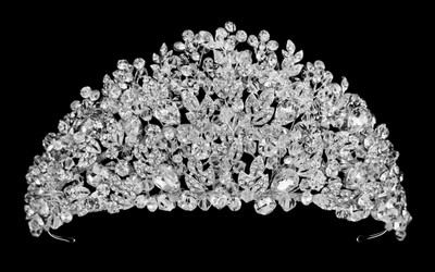 3 1/2" Tall Crystal and Rhinestone Wedding and Quinceanera Tiara