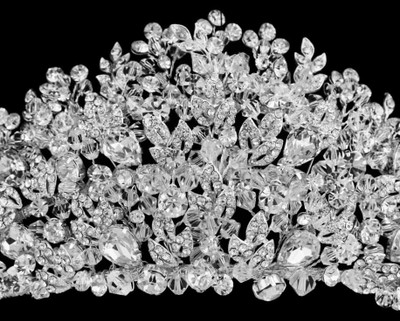 3 1/2" Tall Crystal and Rhinestone Wedding and Quinceanera Tiara