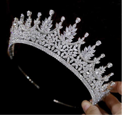 Gorgeous Multi-Peak CZ Wedding and Quinceanera Tiara Crown