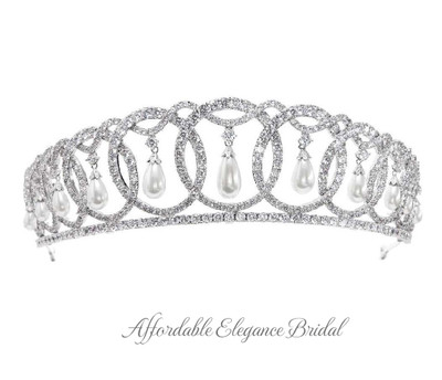 Vladimir Tiara Pearl and CZ Royal Replica Wedding Crown Vladimir Tiara Pearl and CZ Royal Replica Wedding Crown