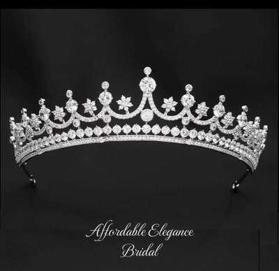 Classic Princess Design CZ Crystal Wedding Tiara Classic Princess Design CZ Crystal Wedding Tiara