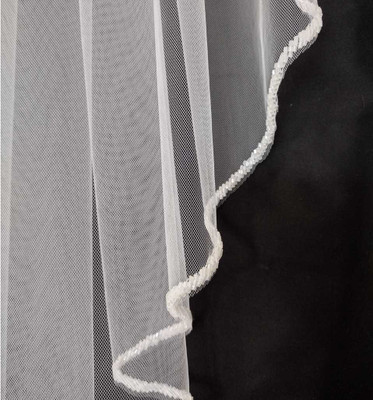 Frosted Bugle Bead Royal Cathedral Length Wedding Veil