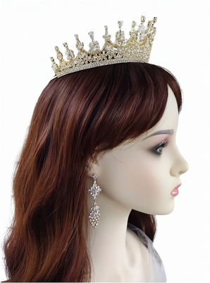 Gorgeous Gold Multi-Peak CZ Wedding and Quinceanera Tiara