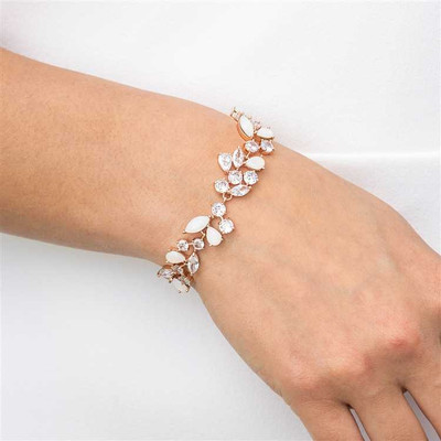 Rose Gold Plated Opal Crystal and CZ Wedding Bracelet Rose Gold Plated Opal Crystal and CZ Wedding Bracelet