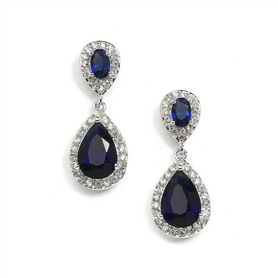 Sapphire Blue CZ Wedding and Formal Earrings Sapphire Blue CZ Wedding and Formal Earrings