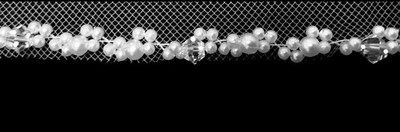 Pearl and Crystal Beaded Fingertip Wedding Veil V3246 Pearl and Crystal Beaded Fingertip Wedding Veil V3246