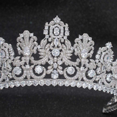 Luxembourg Replica 2" CZ Royal Wedding Tiara and Jewelry Set Luxembourg Replica 2" CZ Royal Wedding Tiara and Jewelry Set