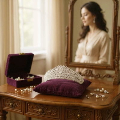 Marquise CZ Crystal Wedding and Quinceanera Tiara hp7673