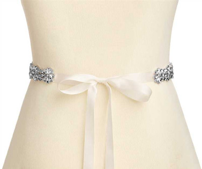 Crystal Pear Shaped Cluster Luxe Wedding Dress Sash Belt