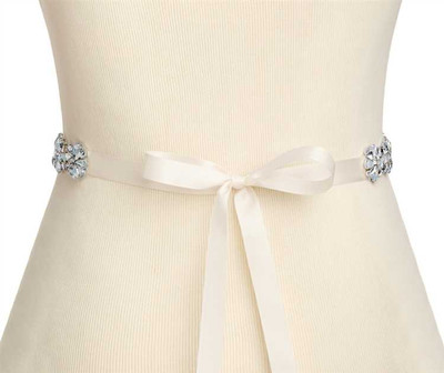 Opal and Clear Crystal Cluster Wedding Dress Sash Belt Opal and Clear Crystal Cluster Wedding Dress Sash Belt